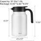 Tiken 51 Oz Thermal Coffee Carafe Double Wall Stainless Steel Insulated Coffee Server, 1.5Liter Beverage Pitcher (White)