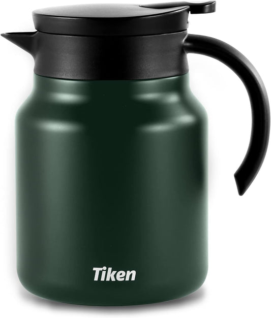 Tiken 34 Oz Thermal Coffee Carafe Stainless Steel Insulated Vacuum Coffee  Pot 1 Liter (Marble White)