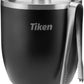 Tiken 3L Insulated Ice Bucket with Lid & Tong Stainless Steel Champagne Buckets for Cocktail Bar, Parties & Outdoor (Black)