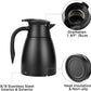 Tiken 34 Oz Thermal Coffee Carafe Stainless Steel Insulated Vacuum Coffee Pot 1 Liter (Black)