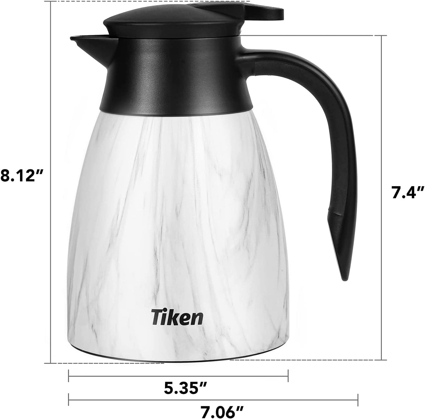 1L Coffee Carafe Thermal Tea Pot Thermos 34oz Stainless Steel Insulated  Coffee Server with Removable Tea