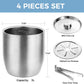 Tiken 3L Insulated Ice Bucket with Lid & Tong Stainless Steel Champagne Buckets for Cocktail Bar, Parties & Outdoor