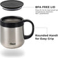 Tiken 11 Oz Insulated Coffee Mug With Lid Stainless Steel Thermal Coffee Mugs 340 ML (Silver)