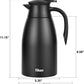 Tiken 68 Oz Thermal Coffee Carafe Stainless Steel Insulated Vacuum Coffee Pot 2 Liter (Black)