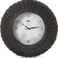 Tiken Large Rustic Wall Clock, Wall Clocks Quality Quartz Battery Operated Non Ticking Handmade- Charcoal Grey