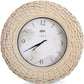 Tiken Large Rustic Wall Clock, Wall Clocks Quality Quartz Battery Operated Non Ticking Handmade- Cream